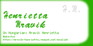 henrietta mravik business card